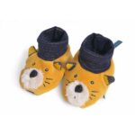 Chaussons chat moutarde Lulu Les Moustaches