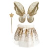 Set Papillon sequin doré, jupe, ailes et baguette, taille US 4-6 – Image 2