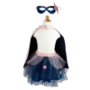 Set de super-héroïne, tutu/cape/masque, rose/bleu, taille US 4-6 – Image 2