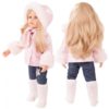 Hannah toute l'année,cheveux blonds et yeux gris pierre fixes, 50 cm – Image 2